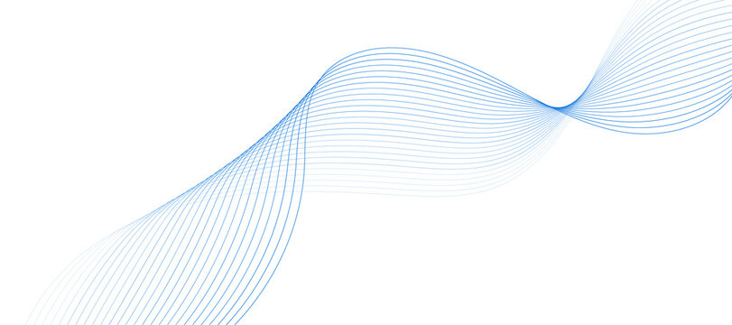 Abstract modern background with blue wavy lines and particles. Technology backdrop.
