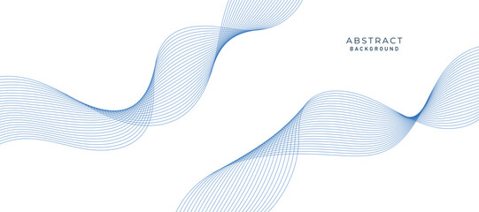 Abstract modern background with blue wavy lines and particles. Technology backdrop.
