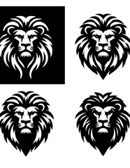 set silhouette of lion