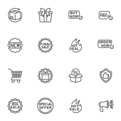 Marketing line icons set