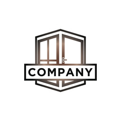 Aluminum windows and doors logo design concept template. Window icon vector illustration.