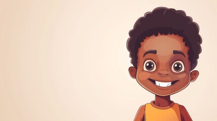 A happy African boy smiling with joy