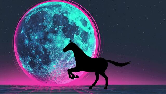 horse on the moon video graphic