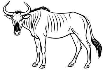  wildebeest cartoon vector illustration