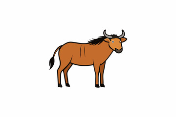 wildebeest cartoon vector illustration