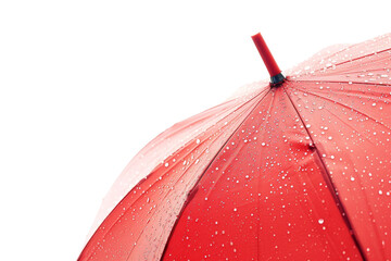 Red Umbrella With Water Droplets