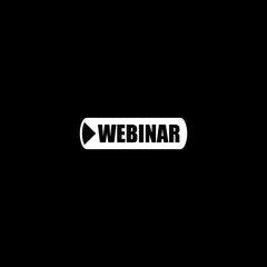 Webinar sign icon isolated on dark background