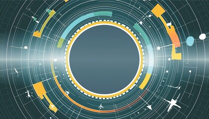 Obraz premium Circular orbit rotating abstract background with space for your content
