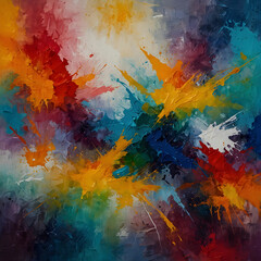 abstract rough colourful colours painting texture, with oil brushstroke, pallet knife paint on canvas - Art background illustration. Art concept