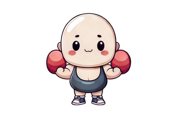 Boxing fighter, kawaii cartoon characters, cute lines and colors, coloring pages