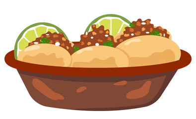 Illustration of Indian street  food in flat style 