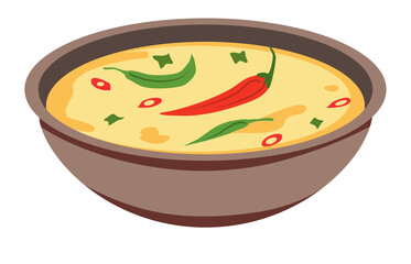 Illustration of Indian street  food in flat style 