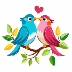  birds-making-love-on-a-branch-white-background 