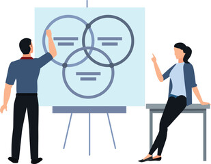 Boy and Girl Making Business Scheme