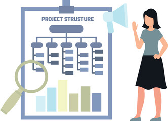 The girl is looking at her business plan.