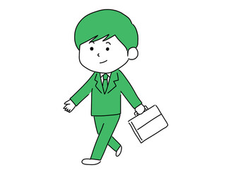 カバンを持って歩くビジネスマン