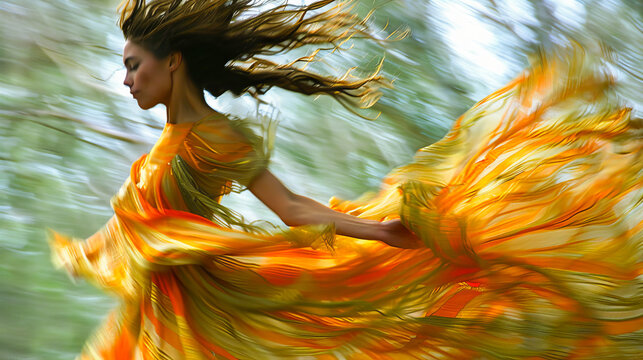 Vibrant dance of colors in motion