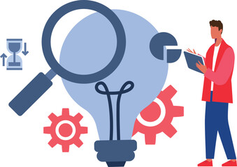 The boy is setting the idea.