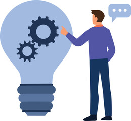 The boy is setting the idea.