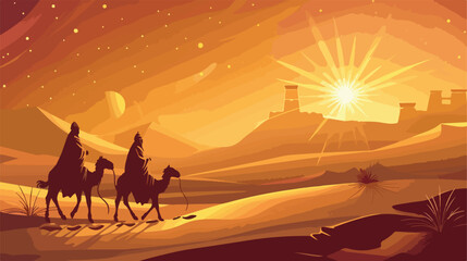 Happy epiphany design over desertscape background vector