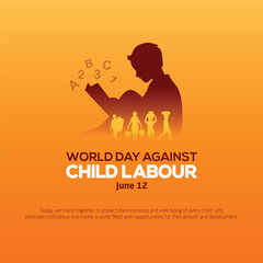 World Day Against Child Labor Concept With Child. abstract vector illustration design