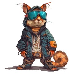 Chipmunk cyberpunk fashion