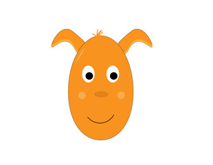 orange dog head on transparent background ,