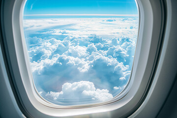 a view of the sky from a plane window of clouds 