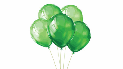 Helium green balloons isolated icon style vector