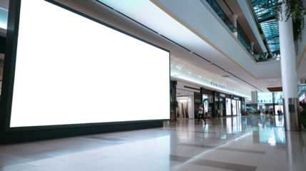 Large mockup blank billboard in shopping center