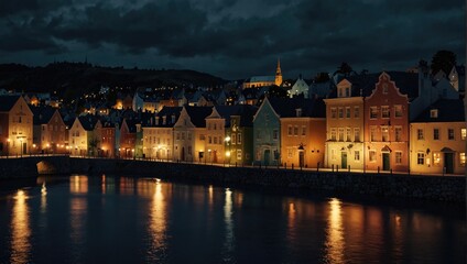 Fototapeta premium night view, city at night generative AI