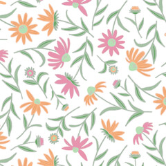 floral Pattern Design Art Blossom Illustration Vector Art , Suitable for fabric Textille Print