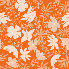 floral Pattern Design Art Blossom Illustration Vector Art , Suitable for fabric Textille Print