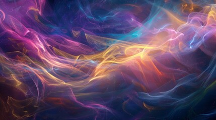 Fototapeta premium Magical wisps swirl through air casting iridescent spell wallpaper