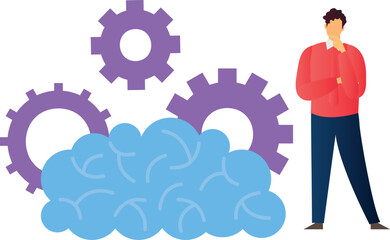 The boy is making up his mind.