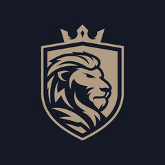 Lion Shield Logo Vector Image
