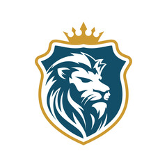 Lion Shield Logo Vector Image
