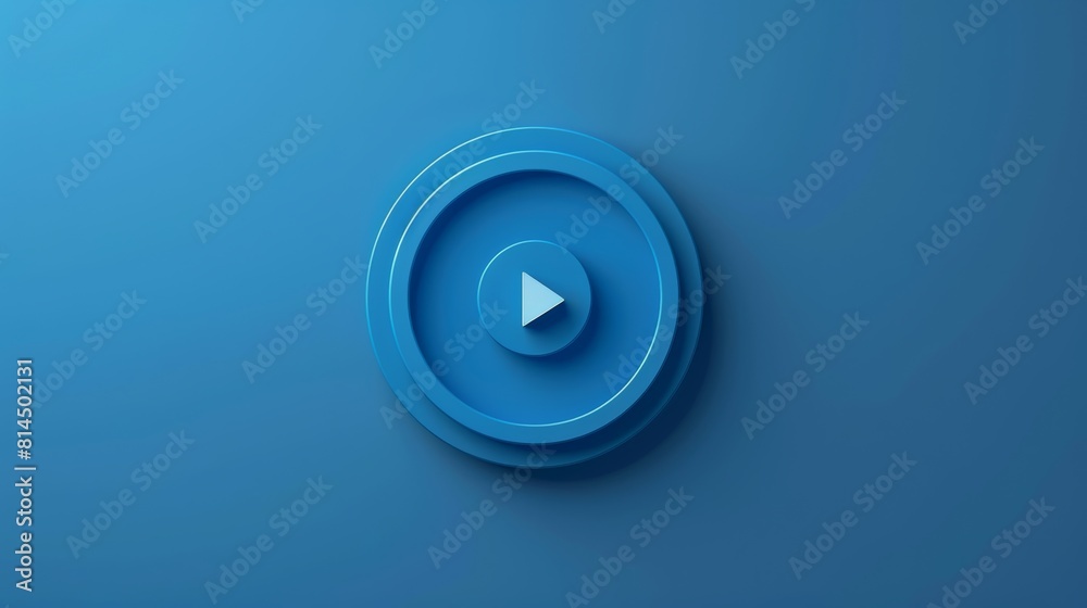 Poster intro video play button image blue color