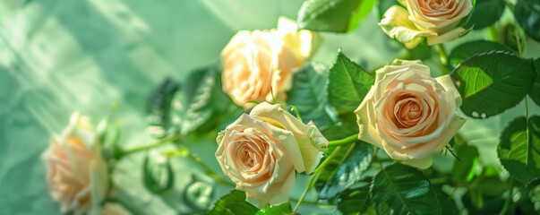 Enchanted Green and Pastel Rose Garden
