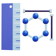 3 D illustration of nanotechnology icon