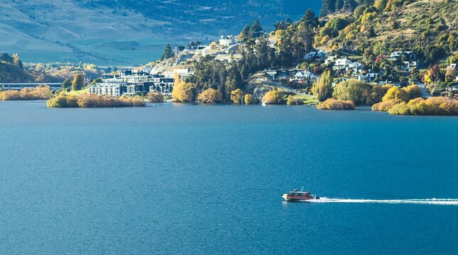 Early morning view of Kawarau Heights, looking across from Frankton, Queenstown.