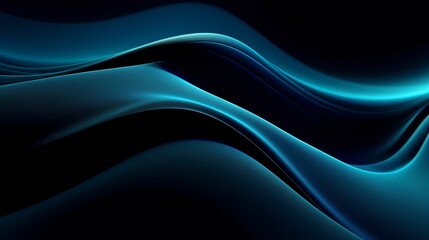 Obraz premium Digital technology blue and cyan flowing lines poster web page PPT background