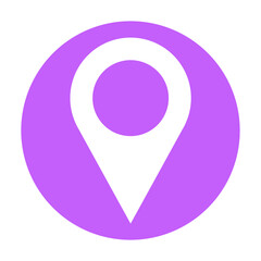 Purple Map Pointer Icon Isolated on White