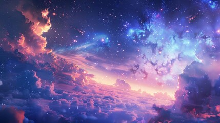 Translucent clouds reveal galaxies cosmic beauty wallpaper