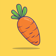 Vector illustration of an orange carrot Vegetables and raw food