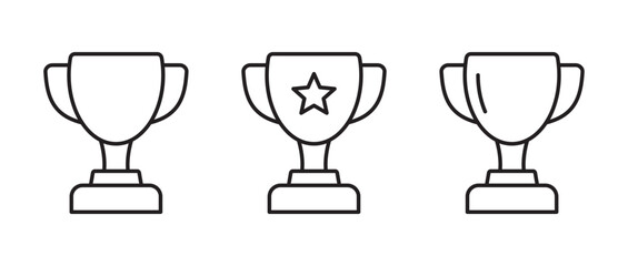 Trophy line icon. Trophy cup, winner cup, victory cup icon. Reward symbol sign for web and mobile.