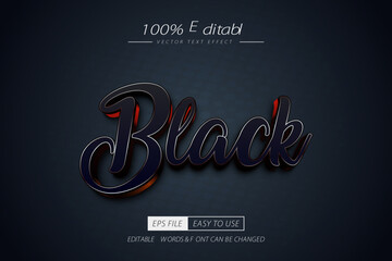 Black text effect editable