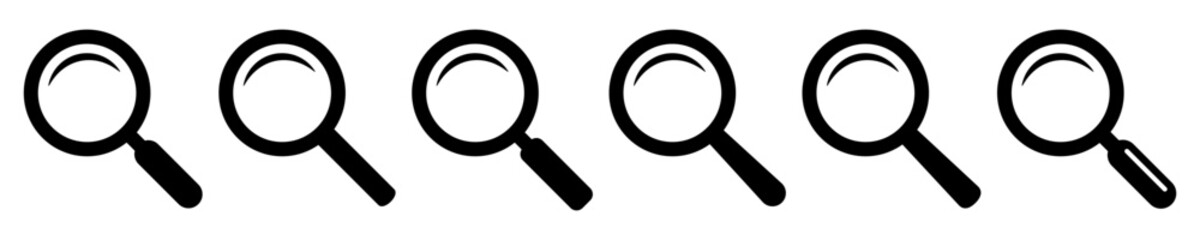 Search icon. Magnifying glass icon, magnifier or loupe sign.