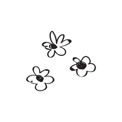 Flower illustration in doodle style in vector
