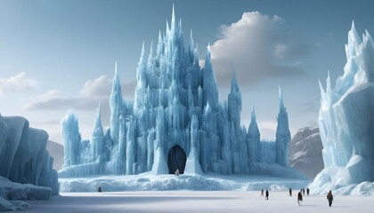 A frozen citadel guarded by ice sculptures of myth upscaled_3